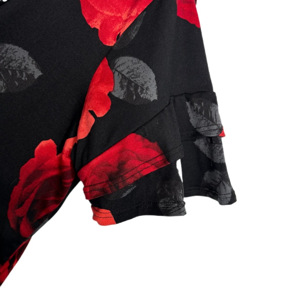 Red Roses Double sleeve top - Picture 3 of 6